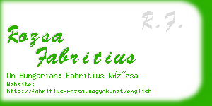 rozsa fabritius business card